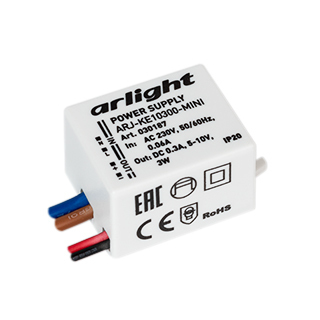 Блок питания ARJ-KE10300-MINI (3W, 300mA) (Arlight, IP20 Пластик) | Arlight 030187