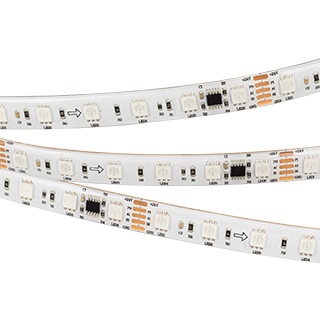 Лента DMX-5000SE-5060-60 24V Cx6 RGB (12mm, 14.4W/m, IP65) (Arlight, Закрытый, IP65) | Arlight 029759