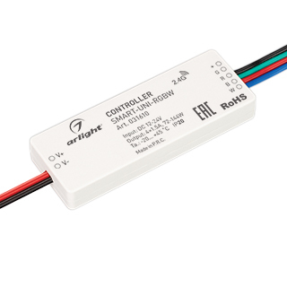 Контроллер SMART-UNI-RGBW (12-24V, 4x1.5A, 2.4G) (Arlight, IP20 Пластик) | Arlight 031610